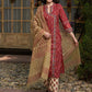 Maroon Floral Printed Angrakha Pure Cotton Kurta with Trousers & Dupatta