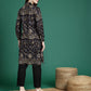 Floral Printed V-Neck Cuffed Sleeves Regular Gotta Patti Kurta with Trousers