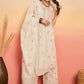 Floral Embroidered Pure Cotton Straight Kurta Set