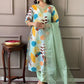 Floral Printed Regular Zari Kurta ,Trousers & Dupatta