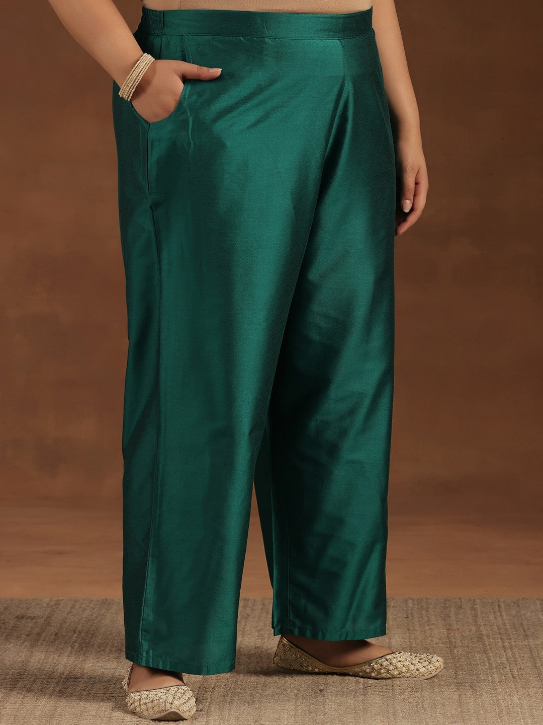 Plus Size Straight Kurta With Palazzos & Dupatta