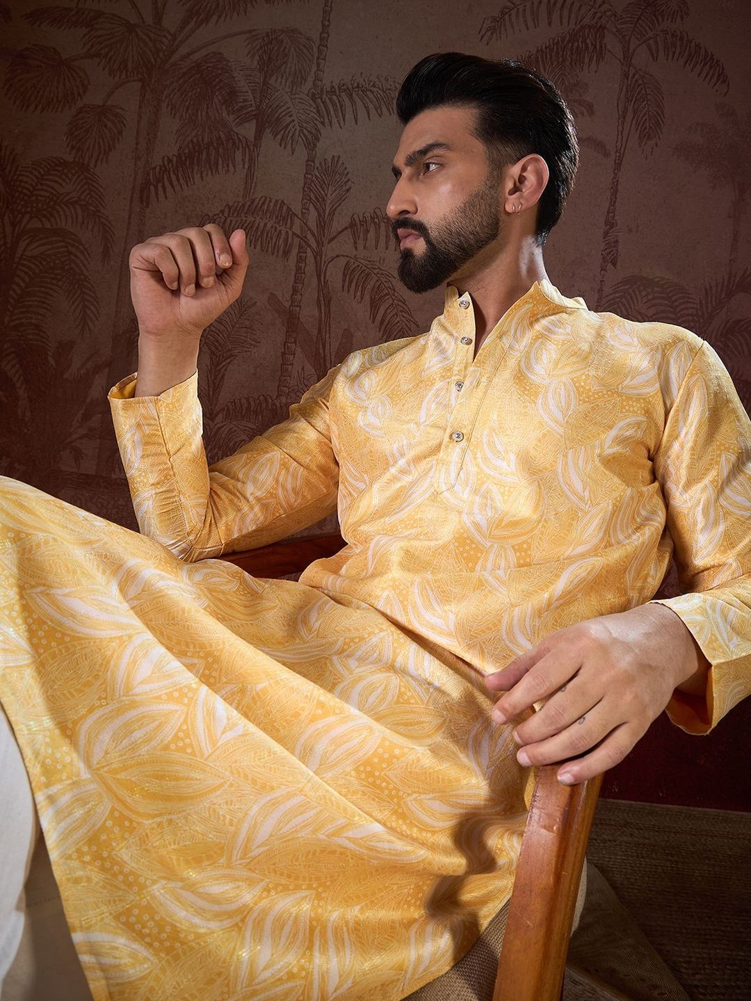 Men Ethnic Motifs Printed Regular Kurta with Trousers