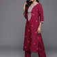 Embroidered Regular Sequinned Kurta with Trousers & Dupatta