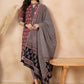 Mandarin Collar Ethnic Motifs Printed Regular Pure Cotton Straight Kurta Set