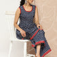 Women Ethnic Motifs Printed Pleated Kurti with Palazzos