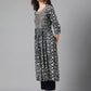 Printed Empire Thread Work Kurta with Palazzos & With Dupatta