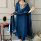 Embroidered Chanderi Cotton Kurta with Trousers & Dupatta