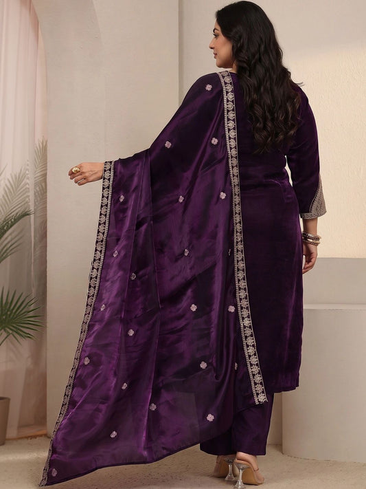 Women Ethnic Motifs Embroidered Regular Thread Work Kurta with Trousers & With Dupatta