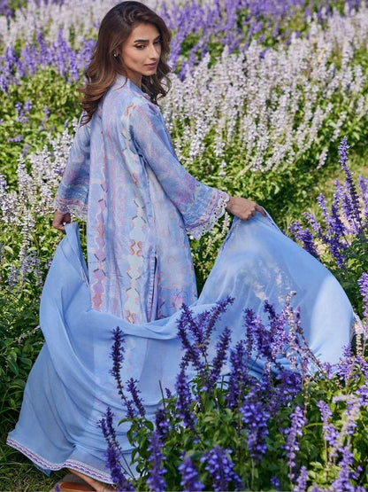 Women Floral Printed Regular Thread Work Kurta with Wide Leg Pants & With Dupatta