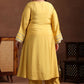 Plus Size Floral Yoke Designed Sequined Kurta with Trousers