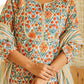 Ethnic Motifs Printed Regular Thread Work Pure Cotton Kurta with Trousers & Dupatta