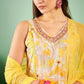 Floral Printed Pure Cotton V-Neck Kurta With Trousers & Dupatta