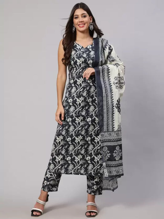 Women Printed Kurta, Trouser/Pant & Dupatta Set