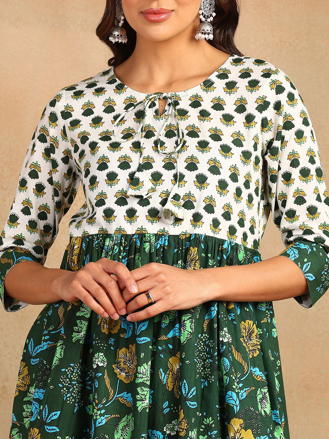 Floral Printed Regular Pure Cotton Kurta with Palazzos