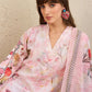 Floral Printed V-Neck Chanderi Silk Straight Kurta With Trousers & Dupatta