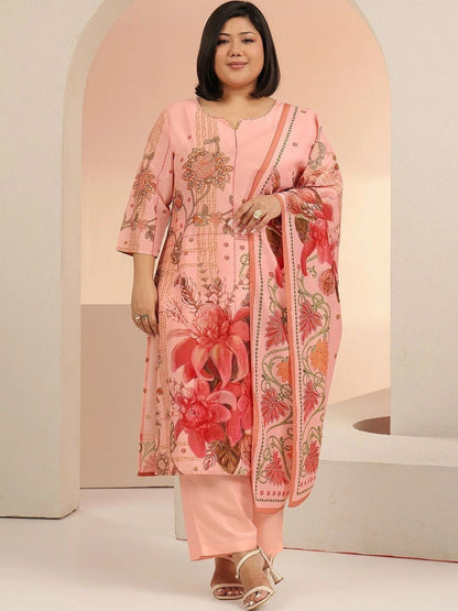 Women Floral Printed Regular Kurta with Trousers & With Dupatta