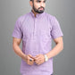 Men Solid Cotton Blend Straight Kurta