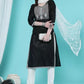 Women Black & White Cotton Blend Kurti Pant Dupatta Set