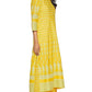 Women's Yellow Cotton Printed Straight Kurti with Palazzos Set