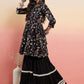 Floral Printed Pure Cotton Anarkali Kurti With Sharara