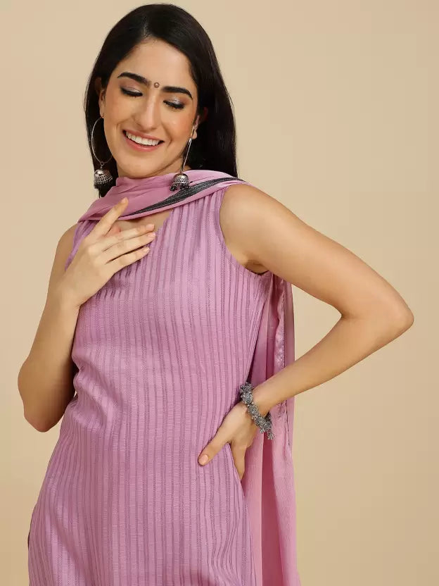 Women Silk Blend Kurta Pant Dupatta Set