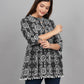 Casual Regular Sleeves Printed Women Black, White Top