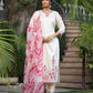 Floral Embroidered Straight Kurta With Trousers & Dupatta