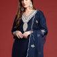 Ethnic Motifs Embroidered Lace Detailed Kurta & Trousers With Dupatta