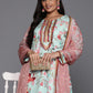 Plus Size Floral Printed Zari Kurta with Palazzos & Dupatta