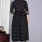 Women Black Viscose Rayon Kurti Pant Dupatta Set