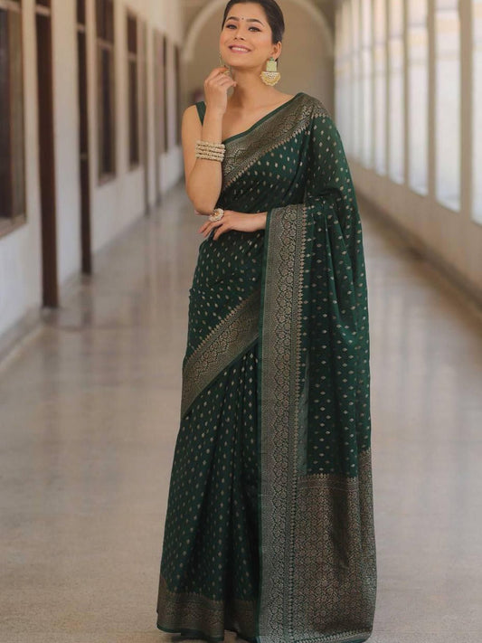 Women Ethnic Motifs Printed Woven Design Traditional Kanjeevaram Saree
