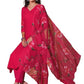 Women's Rayon Blend Straight Printed Kurta with Pant & Dupatta