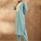 Women Ethnic Motifs Embroidered Regular Thread Work Kurta with Trousers