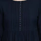 Casual Regular Sleeves Solid Women Dark Blue Top