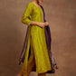 Ethnic Motifs Woven Design Regular Kurta with Trousers & Dupatta