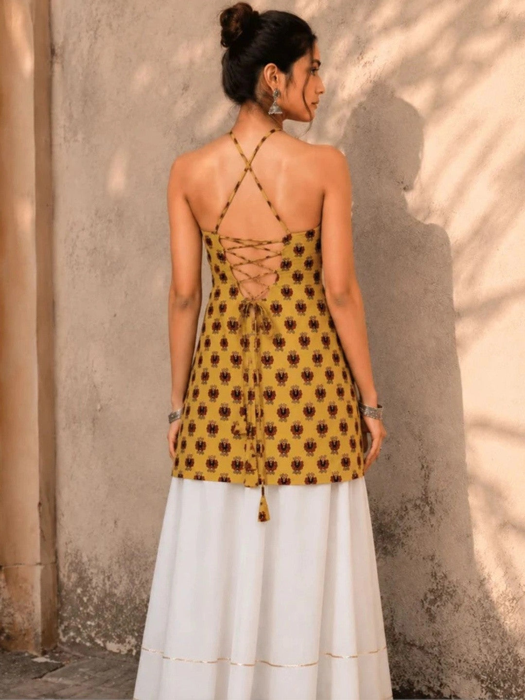 Halter Neck Pure Cotton Blend Kurti