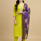 Women Silk Blend Kurta Pant Dupatta Set