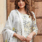 Ethnic Motifs Printed Thread Work Pure Cotton Kurta with Trousers & Dupatta