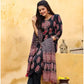 Women Black Viscose Rayon Kurta Pant Set