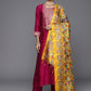 Women Ethnic Motifs Regular Gotta Patti Kurta with Trousers & With Dupatta