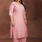 Plus Size Floral Yoke Design Sequinned Kurta with Trousers & Dupatta