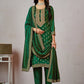 Green Ethnic Motifs Embroidered Kurta with Churidar & Dupatta