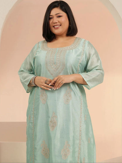 Women Ethnic Motifs Embroidered Regular Thread Work Kurta with Palazzos & With Dupatta