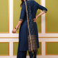 Ethnic Motifs Yoke Designed Sequined Straight Kurta with Palazzos & Dupatta - Amy's Cart