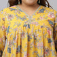 Plus Size Floral Printed Gotta Patti Kurta With Sharara & Dupatta