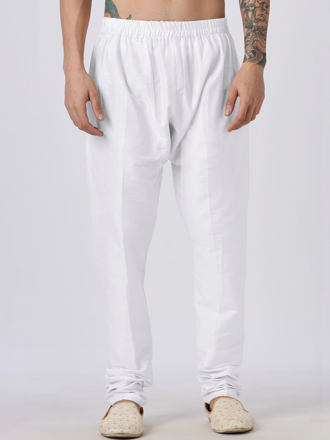 Men Embroidered Regular Kurta with Trousers (Beige)