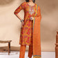 Ethnic Motifs Printed Round Neck Three-Quarter Sleeves Pure Cotton Kurta Set