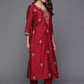 Women Floral Embroidered Regular Kurta with Trousers & With Dupatta