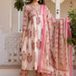 Floral Printed Regular Pure Cotton Kurta with Trousers & Dupatta