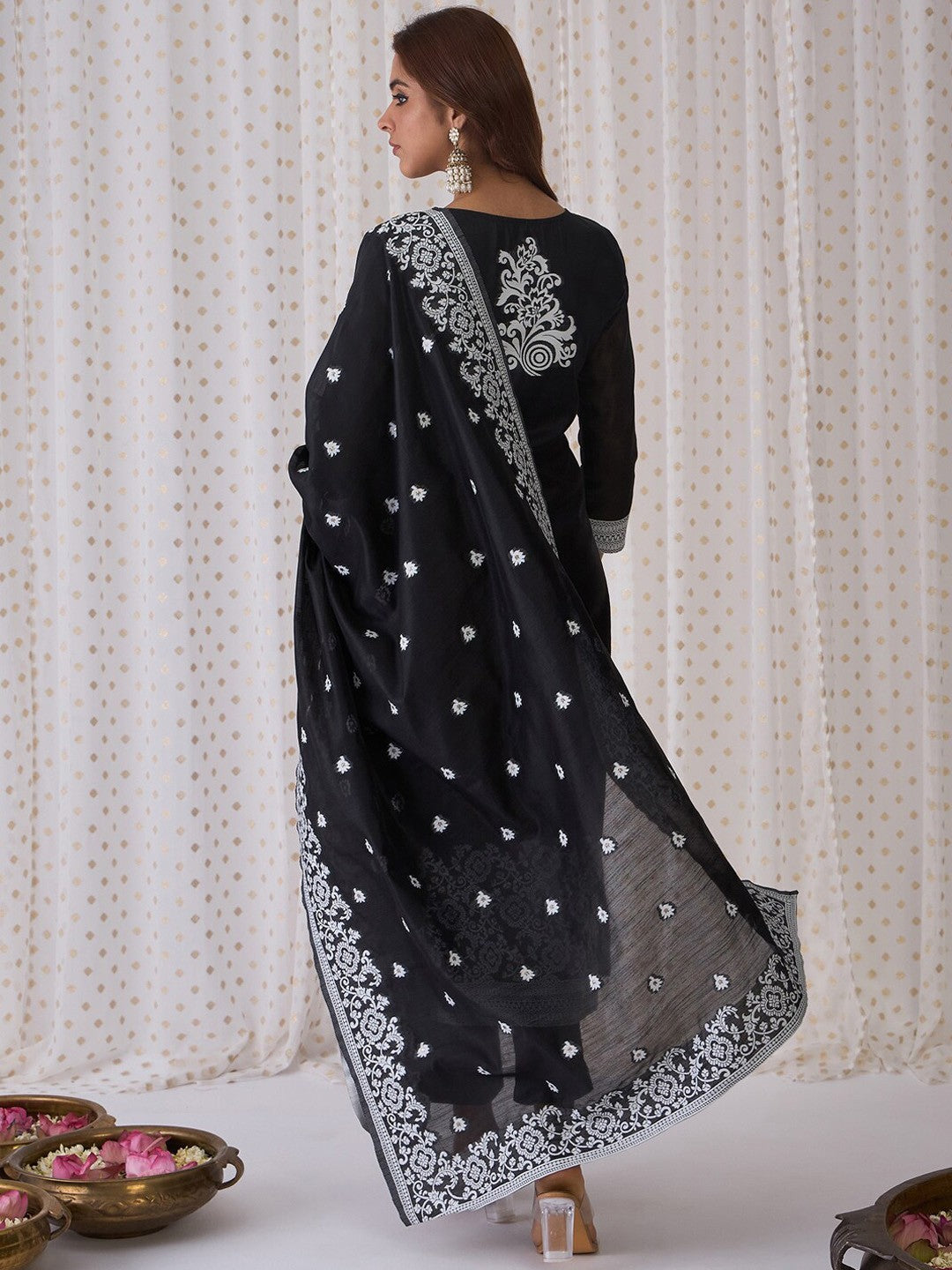 Ethnic Motifs Regular Kurta with Trousers & Dupatta